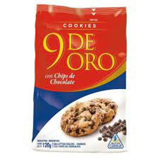 Imagen de GALLETAS 9 DE ORO COOKIS CON CHIPS DE CHOCOLATE 120 GR (16 UNI)