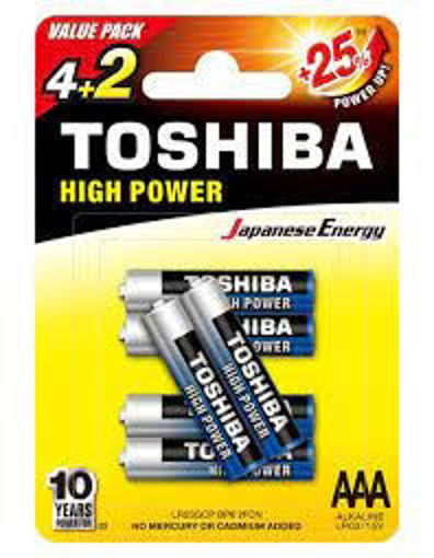 Imagen de PILAS ALCALINAS TOSHIBA AAA 4+2 UNIDADES (10 UNI)