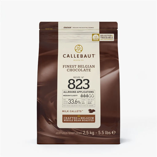 Imagen de CHOCOLATE COBERTURA CON LECHE CALLEBAUT 33.6 % 2.5 KG (8 UNI)