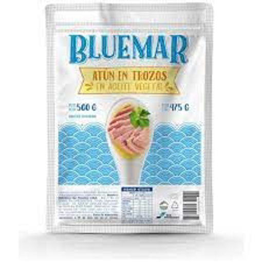 Imagen de ATUN EN TROZO SACHET BLUEMAR AL ACEITE 500 GR (5 UNI)